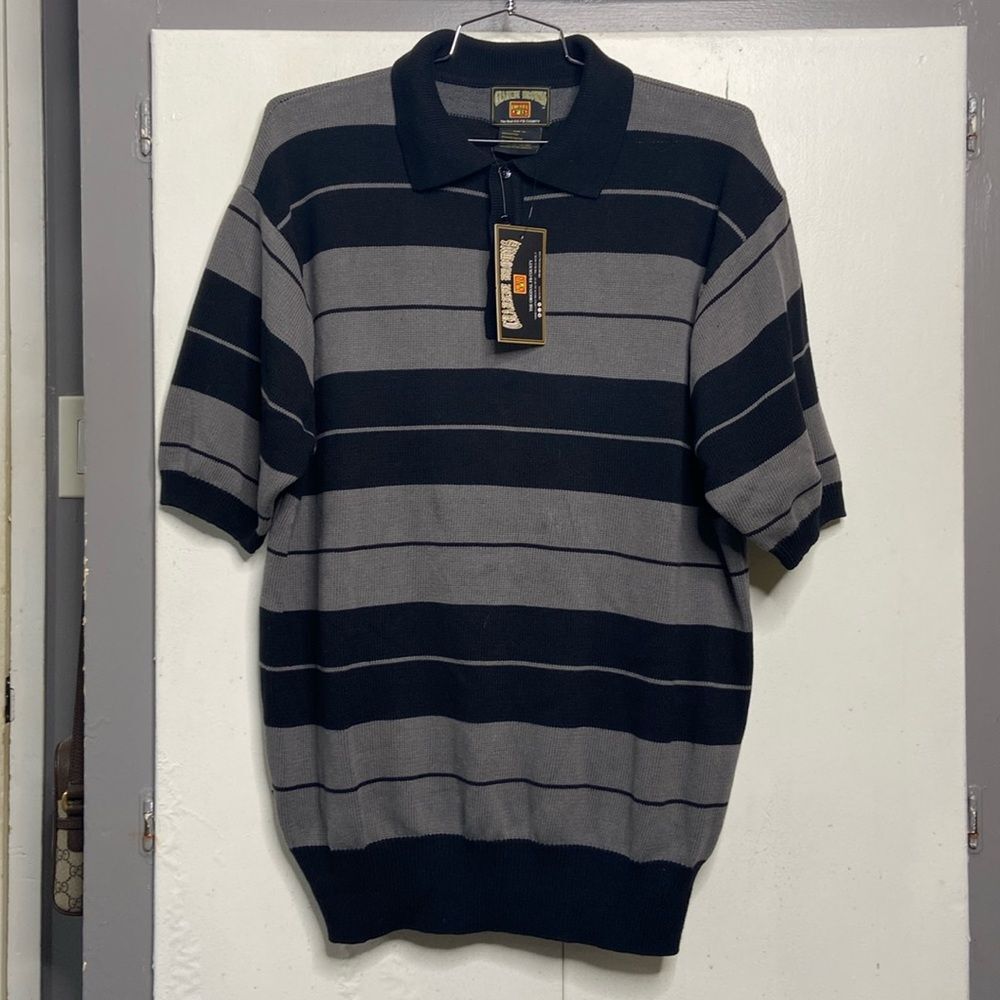 FB County Men Charlie Brown Short Sleeve Polo Shirt Black Grey NWT